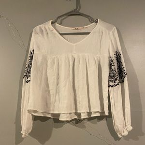 White flowy crop top